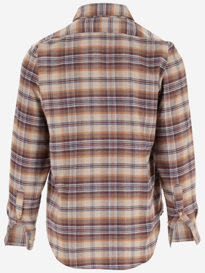 Shop Aries Cotton Shirt With Check Pattern In Red