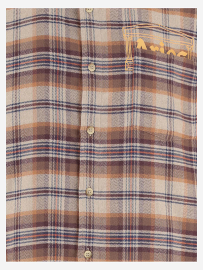 Shop Aries Cotton Shirt With Check Pattern In Red