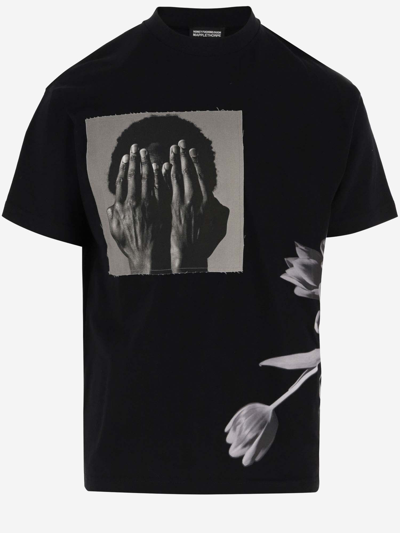 Shop Honey Fucking Dijon Cotton T-shirt With Graphic Pattern In Black