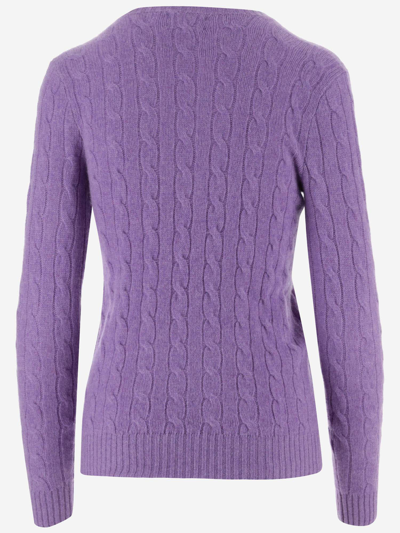 Shop Ralph Lauren Wool And Cashmere Blend Pullover In Purple