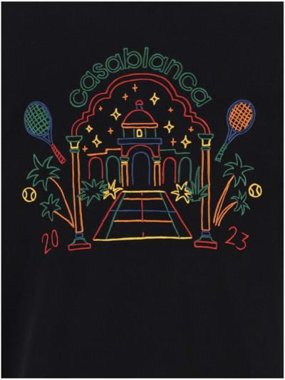 Shop Casablanca Cotton Sweatshirt With Graphic Pattern In Black