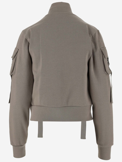 Shop Blumarine Multi-pocket Zip-up Sweatshirt In Beige