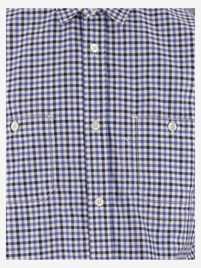 Shop Junya Watanabe Cotton Shirt With Check Pattern In Red