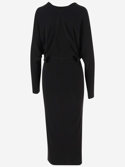 Shop Khaite Viscose Dress In Black