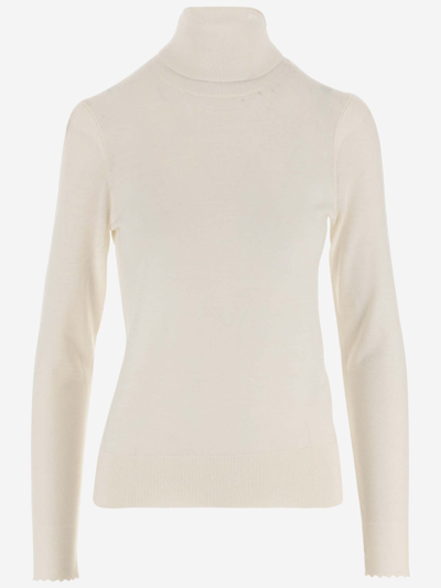 Shop Chloé Wool Sweater In Iconic Milk