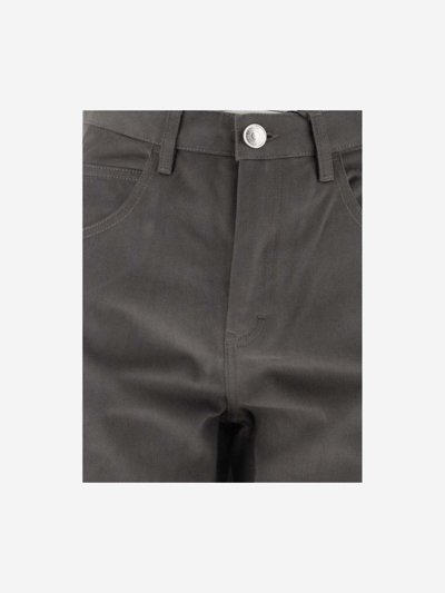 Shop Ami Alexandre Mattiussi Cotton Flared Pants In Grey