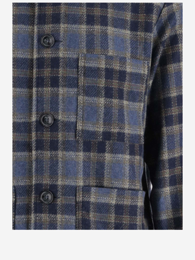 Shop Apc Wool Blend Jacket With Check Pattern In Red