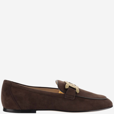 Shop Tod's Kate Suede Loafer In Brown