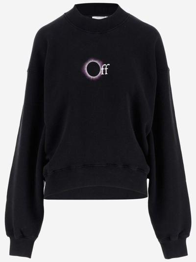 Shop Off-white Cotton Sweatshirt With Logo In Black