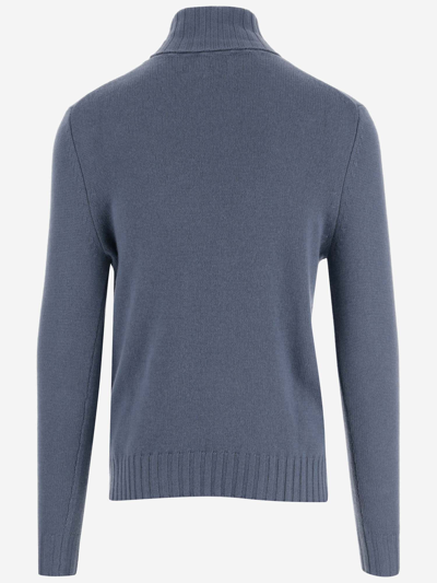 Shop Allude Wool And Cashmere Blend Turtleneck In Blue