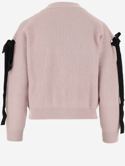 Red Valentino Cashmere Blend Cardigan In Pink