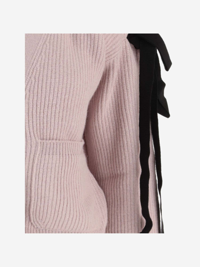 Shop Red Valentino Cashmere Blend Cardigan In Pink