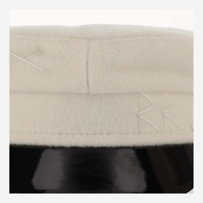 Shop Ruslan Baginskiy Baker Boy Monogrammed Hat In White