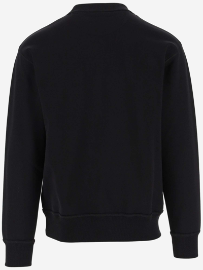 Shop Valentino Cotton Sweatshirt With Logo Patch In Black