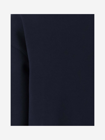 Shop Ami Alexandre Mattiussi Cotton Blend Sweatshirt With Logo In Blue