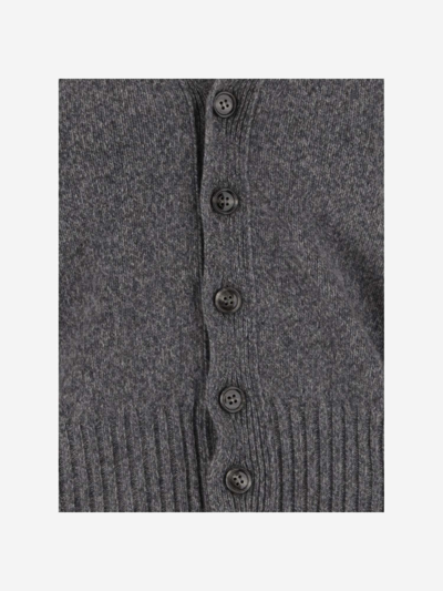 Shop Ami Alexandre Mattiussi Cahsmere Blend Cardigan In Grey