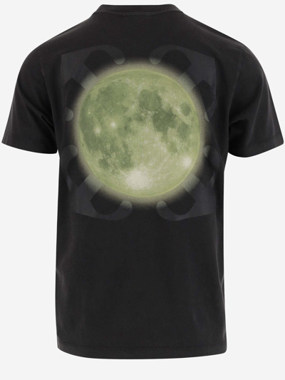 Shop Off-white Super Moon Arrow Print Cotton T-shirt In Black