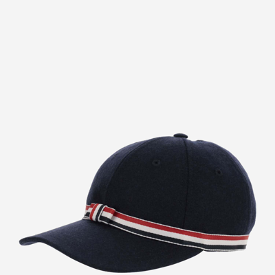 Shop Thom Browne Wool Baseball Hat In Blue