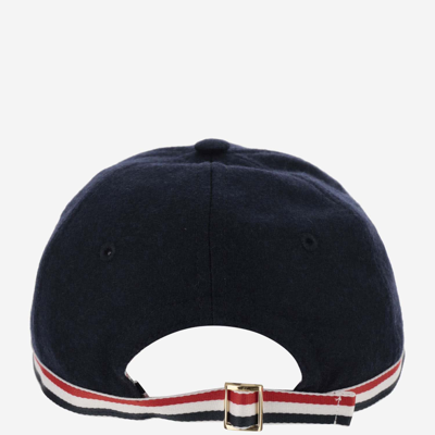 Shop Thom Browne Wool Baseball Hat In Blue