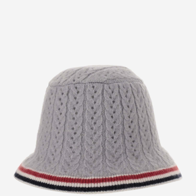Shop Thom Browne Cashmere Wool And Silk Blend Hat In Grey