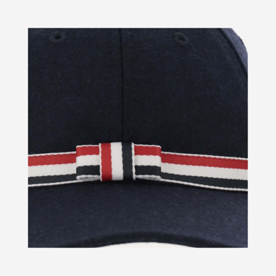 Shop Thom Browne Wool Baseball Hat In Blue