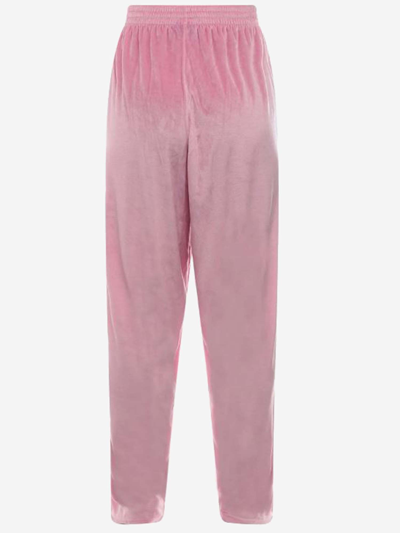 Shop Balenciaga Velvet Baggy Pants In Pink