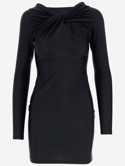 Shop Coperni Stretch Jersey Dress In Black
