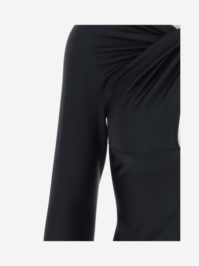 Shop Coperni Stretch Jersey Dress In Black