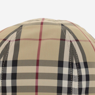 Shop Burberry Nylon Bucket Hat With Check Pattern In Red