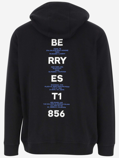 Shop Burberry Cotton Hoodie With Mod Print In Black