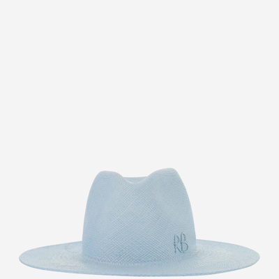 Shop Ruslan Baginskiy Monogram Fedora Hat In Light Blue