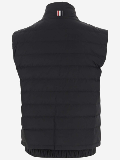 Shop Thom Browne 4-bar Padded Nylon Vest In Charcoal