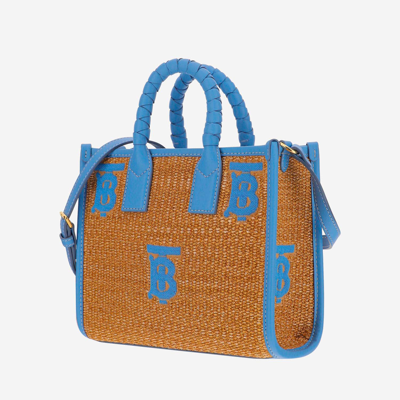 Shop Burberry Freya Mini Tote Bag In Clear Blue