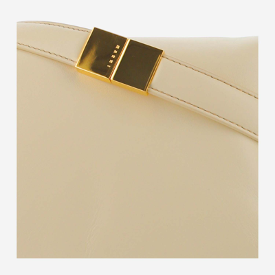 Shop Marni Small Leather Prism Bag In Ivory