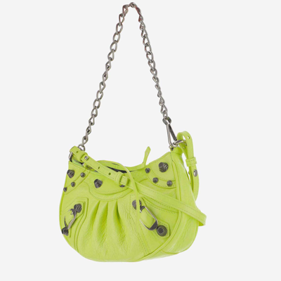 Shop Balenciaga Bear Le Cagole Mini With Chain In Green