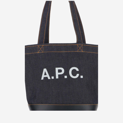 Shop Apc Axel Small Tote Bag In Denim