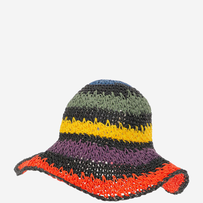 Shop Ruslan Baginskiy Woven Straw Hat In Multicolour