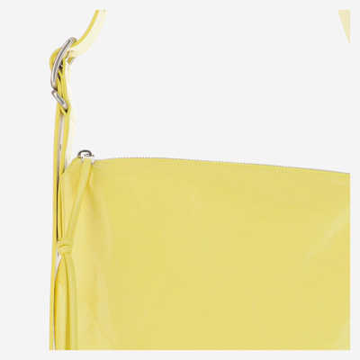 Shop Jil Sander Crinkled Leather Small Shoulder Bag In Yellow