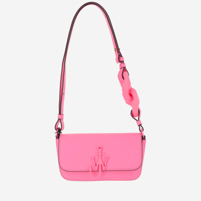 Shop Jw Anderson Anchor Chain Baguette Bag In Pink
