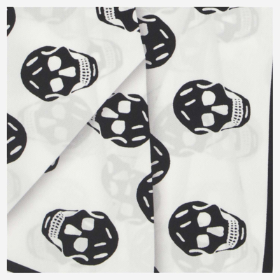 Shop Alexander Mcqueen Biker Skull Scarf In White