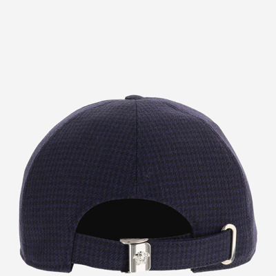 Shop Versace Logo Wool Baseball Hat In Blue