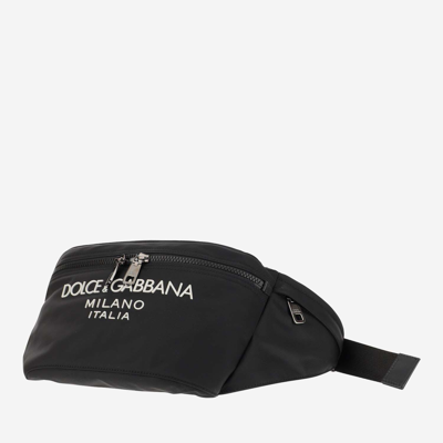 Shop Dolce & Gabbana Nylon Fanny Pack With Logo In Black