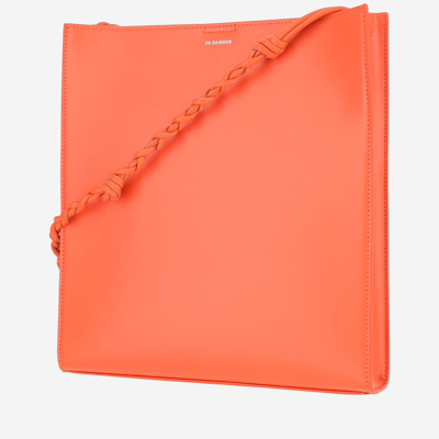 Shop Jil Sander Tangle Medium Leather Bag In Pink