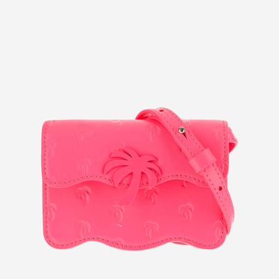 Shop Palm Angels Palm Beach Micro Embossed Leather Bag In Fuchsia