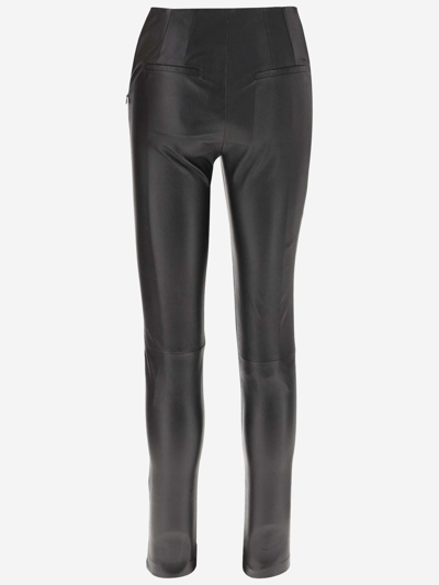Shop Victoria Beckham Stretch Leather Pants In Black