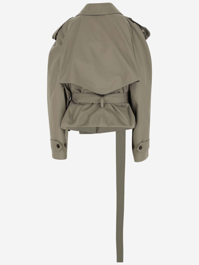 Shop Balenciaga Cotton Twill Folded Trench Coat In Beige