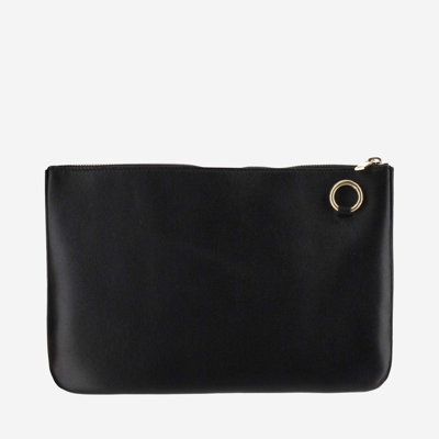 Shop Jil Sander Leather Shoulder Bag With Logo In Black