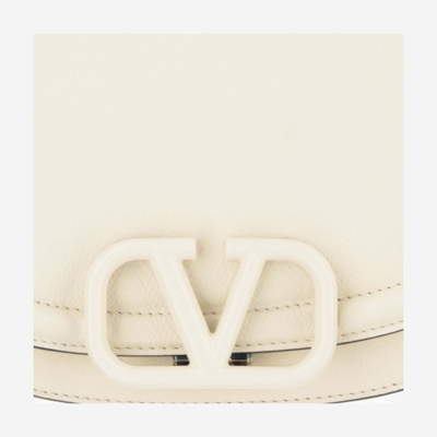 Shop Valentino Vsling Shoulder Bag In Garnet Calfskin In White