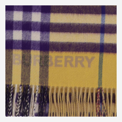 Shop Burberry Cashmere Scarf With Logo In Red