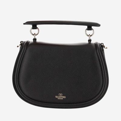 Shop Valentino Vsling Shoulder Bag In Garnet Calfskin In Black